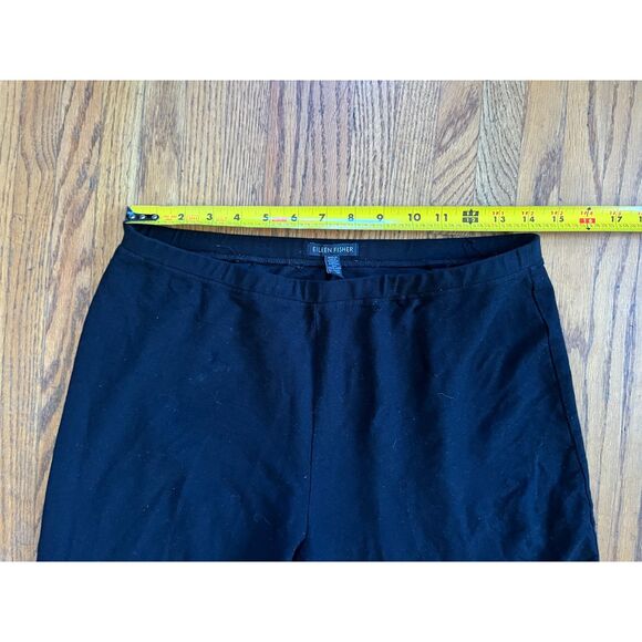 EILEEN FISHER Black Viscose Straight Leg Pants Trousers Women's Sz Small Petite - Picture 6 of 8